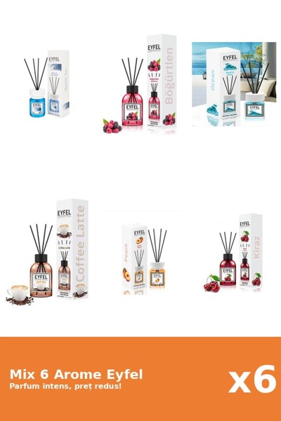 Eyfel Set 6 Mix Eyfel: 1x Cafea, 1x Cirese, 1x Cool Water, 1x Fructe De Padur...