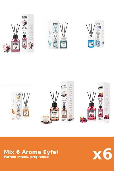 Eyfel Set 6 Mix Eyfel: 1x Angel, 1x Bouquet, 1x Cafea, 1x Cool Water, 1x Fruc...