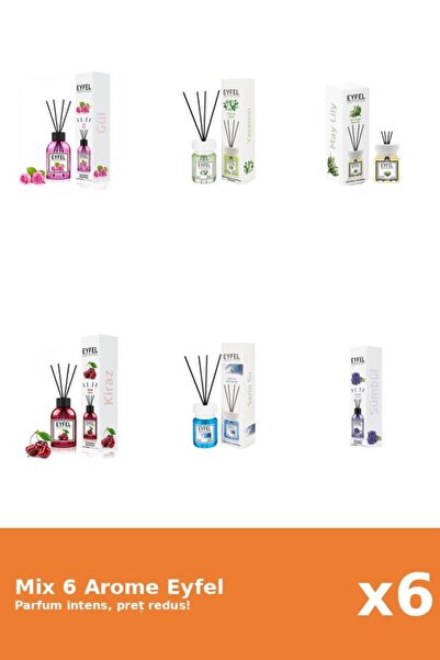 Eyfel Set 6 Mix Eyfel: 1x Cirese, 1x Cool Water, 1x Iasomie, 1x Lacramioare, ...