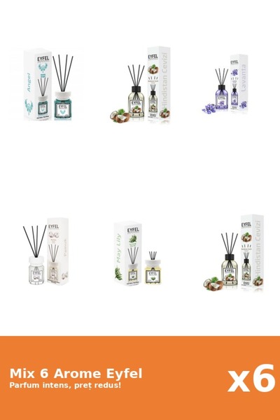 Eyfel Set 6 Mix Eyfel: 1x Angel, 1x Bumbac, 1x Lacramioare, 1x Lavanda, 2x Nu...