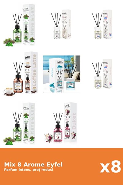 Eyfel Set 8 Mix Eyfel: 1x Bouquet, 1x Bumbac, 1x Cafea, 1x Ocean, 2x Orhidee,...