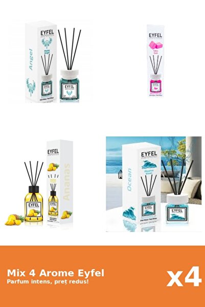 Eyfel Set 4 Mix Eyfel: 1x Ananas, 1x Angel, 1x Bubble Gum, 1x Ocean