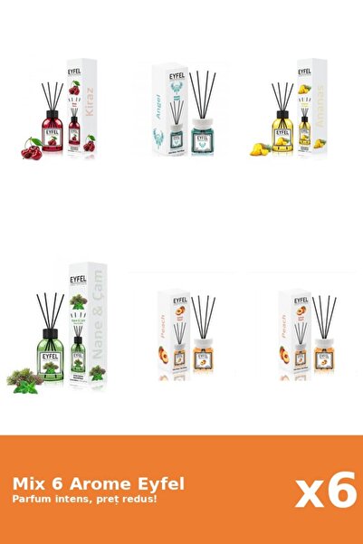 Eyfel Set 6 Mix Eyfel: 1x Ananas, 1x Angel, 1x Cirese, 2x Piersica, 1x Pin Si...