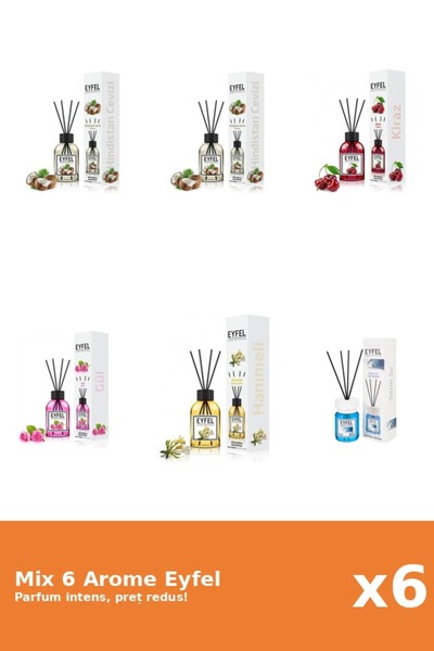 Eyfel Set 6 Mix Eyfel: 1x Cirese, 1x Cool Water, 1x Mana Maicii Domnului, 2x ...