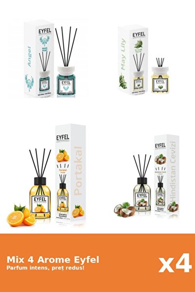 Eyfel Set 4 Mix Eyfel: 1x Angel, 1x Lacramioare, 1x Nuca De Cocos, 1x Portocala