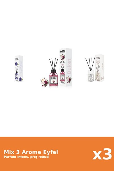 Eyfel Set 3 Mix Eyfel: 1x Bouquet, 1x Bumbac, 1x Zambile