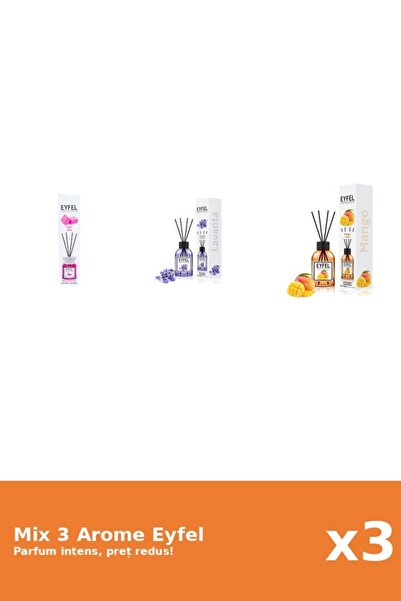 Eyfel Set 3 Mix Eyfel: 1x Bubble Gum, 1x Lavanda, 1x Mango