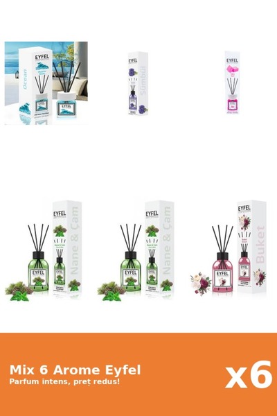 Eyfel Set 6 Mix Eyfel: 1x Bouquet, 1x Bubble Gum, 1x Ocean, 2x Pin Si Menta, ...