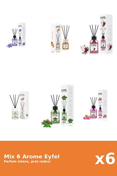 Eyfel Set 6 Mix Eyfel: 1x Bouquet, 1x Lavanda, 1x Orhidee, 1x Piersica, 1x Pi...
