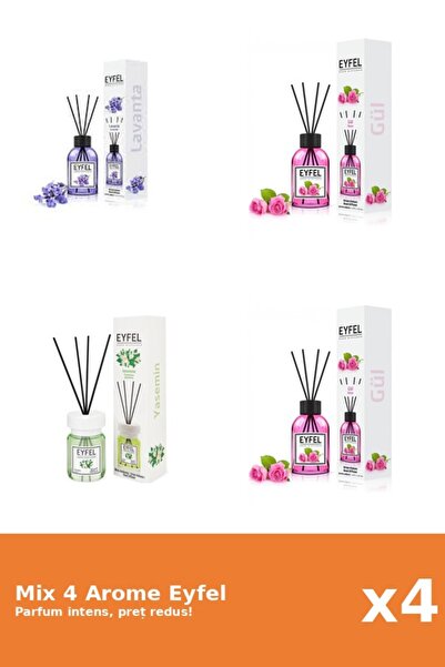 Eyfel Set 4 Mix Eyfel: 1x Iasomie, 1x Lavanda, 2x Trandafir