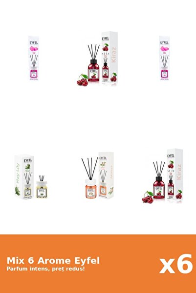 Eyfel Set 6 Mix Eyfel: 1x Acacia, 2x Bubble Gum, 2x Cirese, 1x Lacramioare