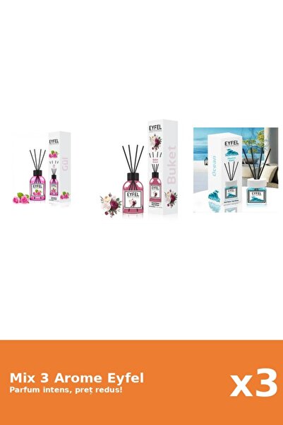 Eyfel Set 3 Mix Eyfel: 1x Bouquet, 1x Ocean, 1x Trandafir