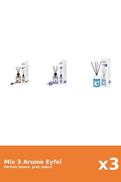 Eyfel Set 3 Mix Eyfel: 1x Cool Water, 1x Lavanda, 1x Vanilie