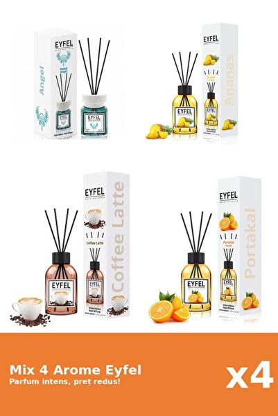 Eyfel Set 4 Mix Eyfel: 1x Ananas, 1x Angel, 1x Cafea, 1x Portocala