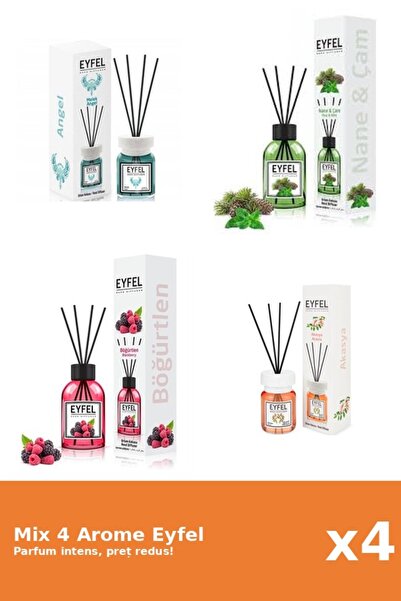 Eyfel Set 4 Mix Eyfel: 1x Acacia, 1x Angel, 1x Fructe De Padure, 1x Pin Si Menta