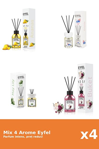 Eyfel Set 4 Mix Eyfel: 1x Pineapple, 1x Bouquet, 1x Lily of the Valley, 1x Or...