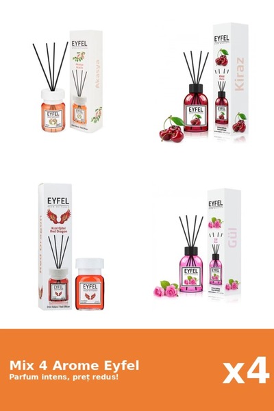 Eyfel Set 4 Mix Eyfel: 1x Acacia, 1x Cirese, 1x Red Dragon, 1x Trandafir