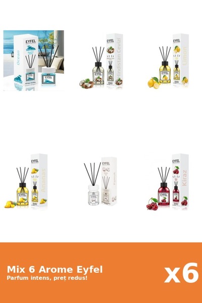 Eyfel Set 6 Mix Eyfel: 1x Ananas, 1x Bumbac, 1x Cirese, 1x Lamaie, 1x Nuca De...