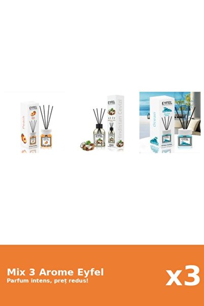Eyfel Set 3 Mix Eyfel: 1x Nuca De Cocos, 1x Ocean, 1x Piersica
