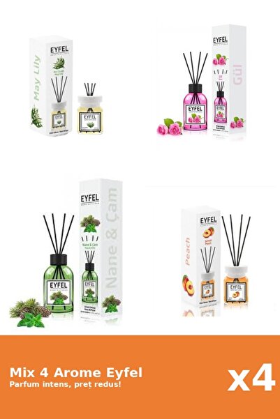 Eyfel Set 4 Mix Eyfel: 1x Lacramioare, 1x Piersica, 1x Pin Si Menta, 1x Trand...