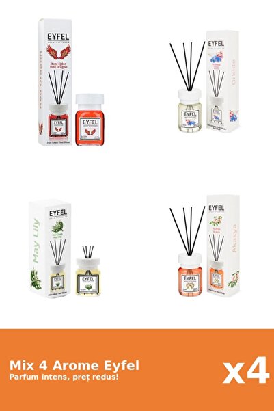 Eyfel Set 4 Mix Eyfel: 1x Acacia, 1x Lacramioare, 1x Orhidee, 1x Red Dragon