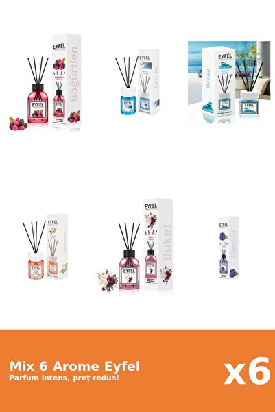 Eyfel Set 6 Mix Eyfel: 1x Acacia, 1x Bouquet, 1x Cool Water, 1x Fructe De Pad...