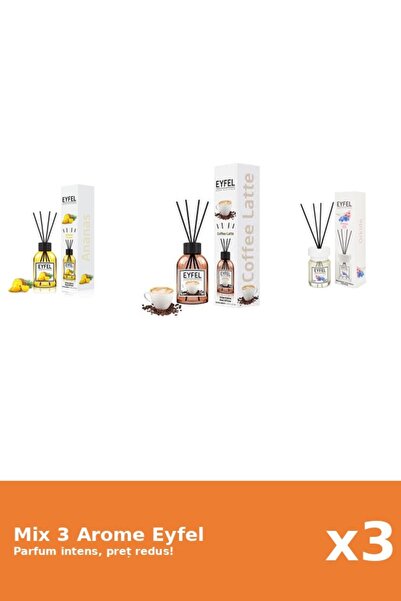 Eyfel Set 3 Mix Eyfel: 1x Ananas, 1x Cafea, 1x Orhidee