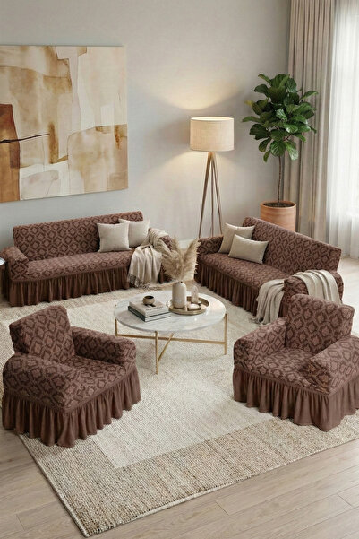 kutlale طقم أغطية أريكة جاكار 3+3+1+1 بنمط عثماني، غطاء أريكة، غطاء سرير قابل...