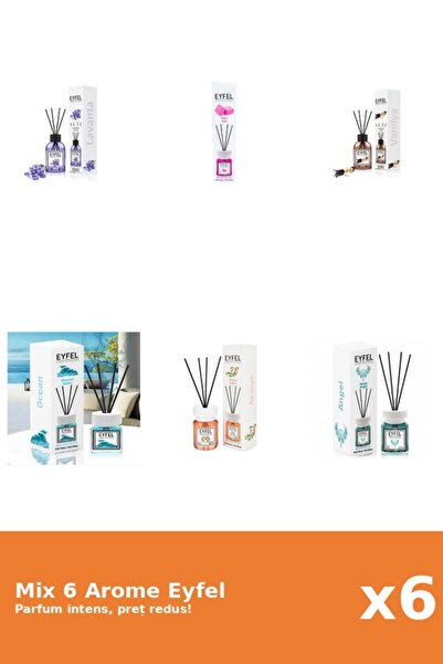 Eyfel Set 6 Mix Eyfel: 1x Acacia, 1x Angel, 1x Bubble Gum, 1x Lavanda, 1x Oce...