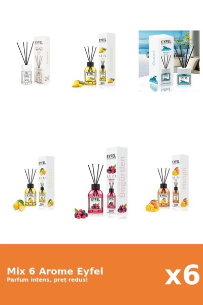 Eyfel Set 6 Mix Eyfel: 1x Ananas, 1x Bumbac, 1x Fructe De Padure, 1x Lamaie, ...