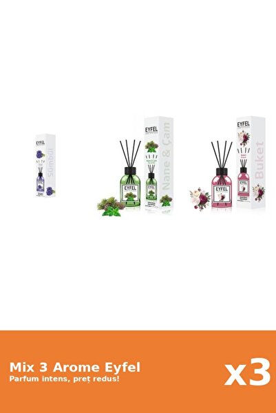 Eyfel Set 3 Mix Eyfel: 1x Bouquet, 1x Pin Si Menta, 1x Zambile