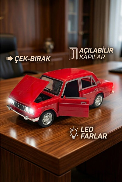 craftivio Lada Vaz 2107 Metal Diecast Model Araba 1:24 Ölçek (18cm) Sesli Işı...
