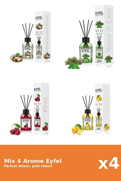 Eyfel Set of 4 Mix Eyfel: 1x Cherries, 1x Lemon, 1x Coconut, 1x Pine and Mint
