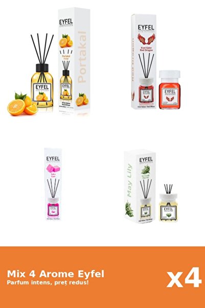 Eyfel Set 4 Mix Eyfel: 1x Bubble Gum, 1x Lacramioare, 1x Portocala, 1x Red Dr...