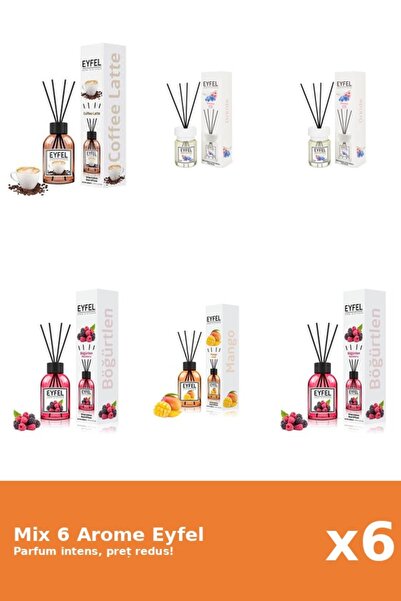 Eyfel Set 6 Mix Eyfel: 1x Cafea, 2x Fructe De Padure, 1x Mango, 2x Orhidee