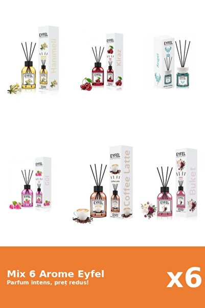 Eyfel Set 6 Mix Eyfel: 1x Angel, 1x Bouquet, 1x Cafea, 1x Cirese, 1x Mana Mai...