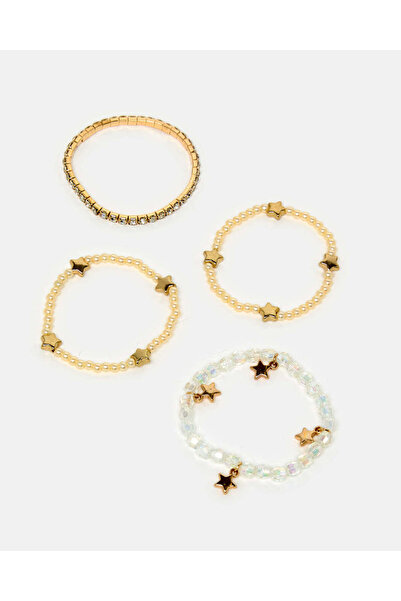 REDTAG مجموعة أساور مزخرفة متنوعة للبنات (عبوة من 4 قطع)