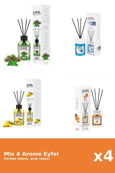 Eyfel Set 4 Mix Eyfel: 1x Ananas, 1x Cool Water, 1x Piersica, 1x Pin Si Menta