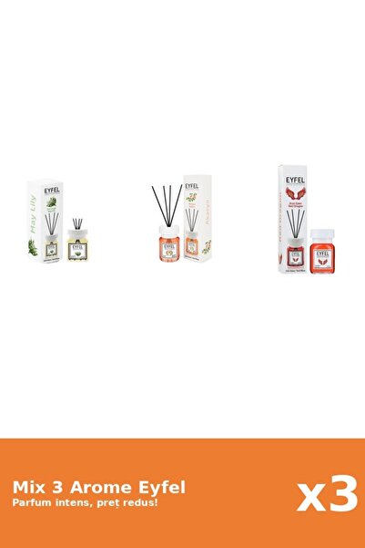 Eyfel Set 3 Mix Eyfel: 1x Acacia, 1x Lacramioare, 1x Red Dragon