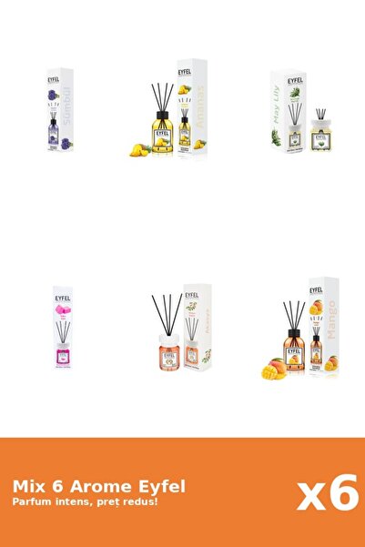 Eyfel Set 6 Mix Eyfel: 1x Acacia, 1x Ananas, 1x Bubble Gum, 1x Lacramioare, 1...