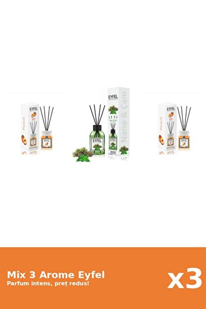 Eyfel Set 3 Mix Eyfel: 2x Piersica, 1x Pin Si Menta