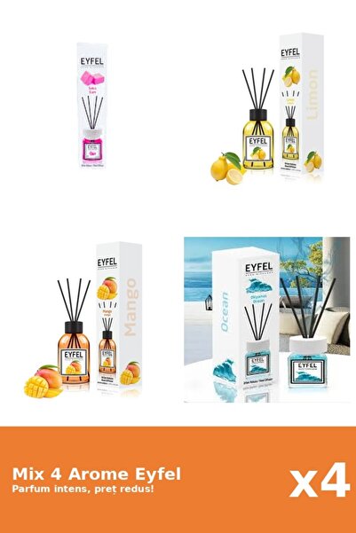 Eyfel Set 4 Mix Eyfel: 1x Bubble Gum, 1x Lamaie, 1x Mango, 1x Ocean