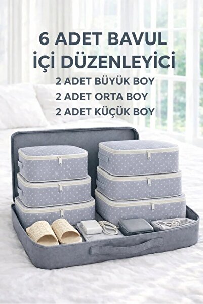 Serstil Набір з 6 валіз для подорожей без файлів – набір валіз і сумок – сіри...