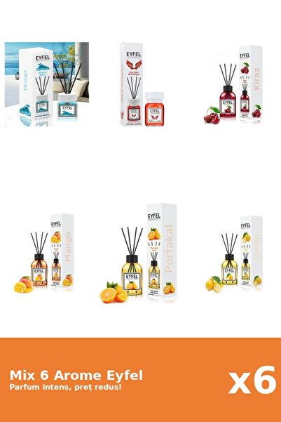 Eyfel Set 6 Mix Eyfel: 1x Cirese, 1x Lamaie, 1x Mango, 1x Ocean, 1x Portocala...