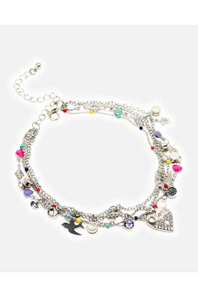 REDTAG Women Silver Multi Layere Anklet