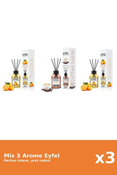 Eyfel Set 3 Mix Eyfel: 1x Cafea, 2x Portocala