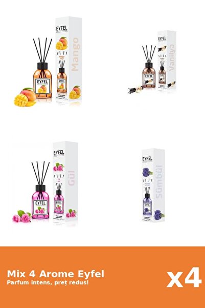 Eyfel Set 4 Mix Eyfel: 1x Mango, 1x Trandafir, 1x Vanilie, 1x Zambile