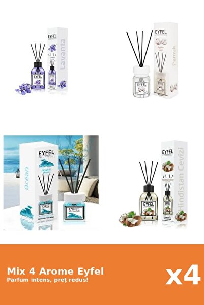 Eyfel Set 4 Mix Eyfel: 1x Bumbac, 1x Lavanda, 1x Nuca De Cocos, 1x Ocean