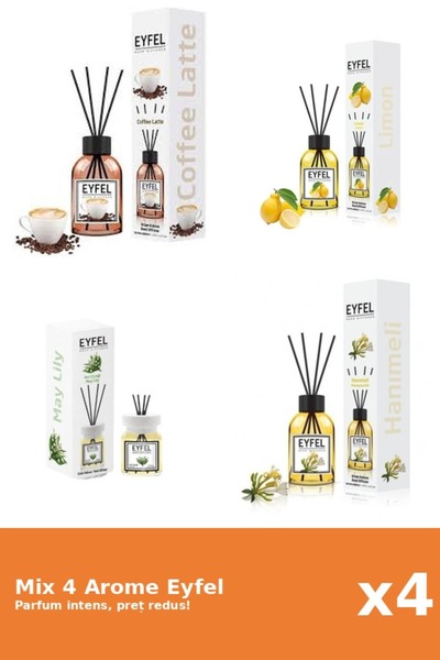 Eyfel Set 4 Mix Eyfel: 1x Coffee, 1x Lily of the Valley, 1x Lemon, 1x Manna o...