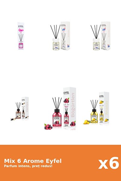 Eyfel Set 6 Mix Eyfel: 1x Ananas, 1x Bubble Gum, 1x Fructe De Padure, 2x Orhi...